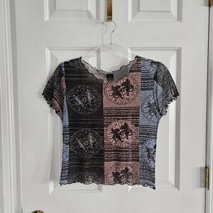 NWOT Urban Outfitters Zodiac Mesh Shirt